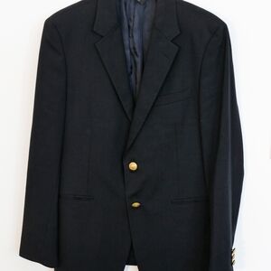 Prada Navy Wool Blazer with Gold Buttons